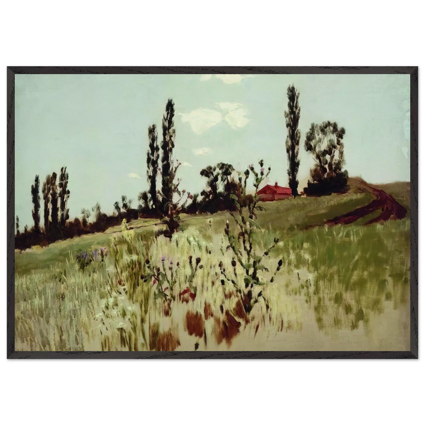 Poplar trees - Arkhyp Kuindzhi Framed Art Print – Black Wooden Frame - Default Title - -Framed Art Print