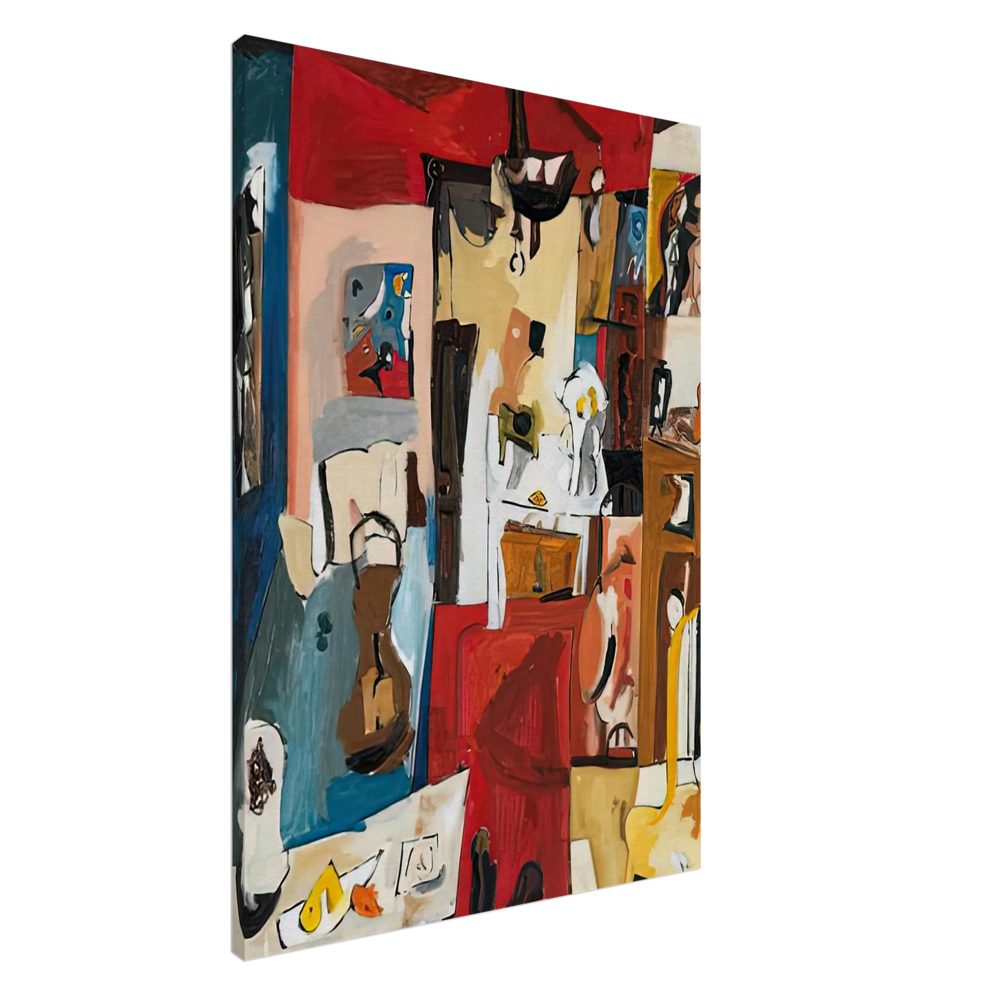Helen Frankenthaler - 21st Street Studio, 1950- Wall Art - 30x40 cm / 12x16 inches - Premium Wooden Framed Poster With Fine Art Paper - White frame