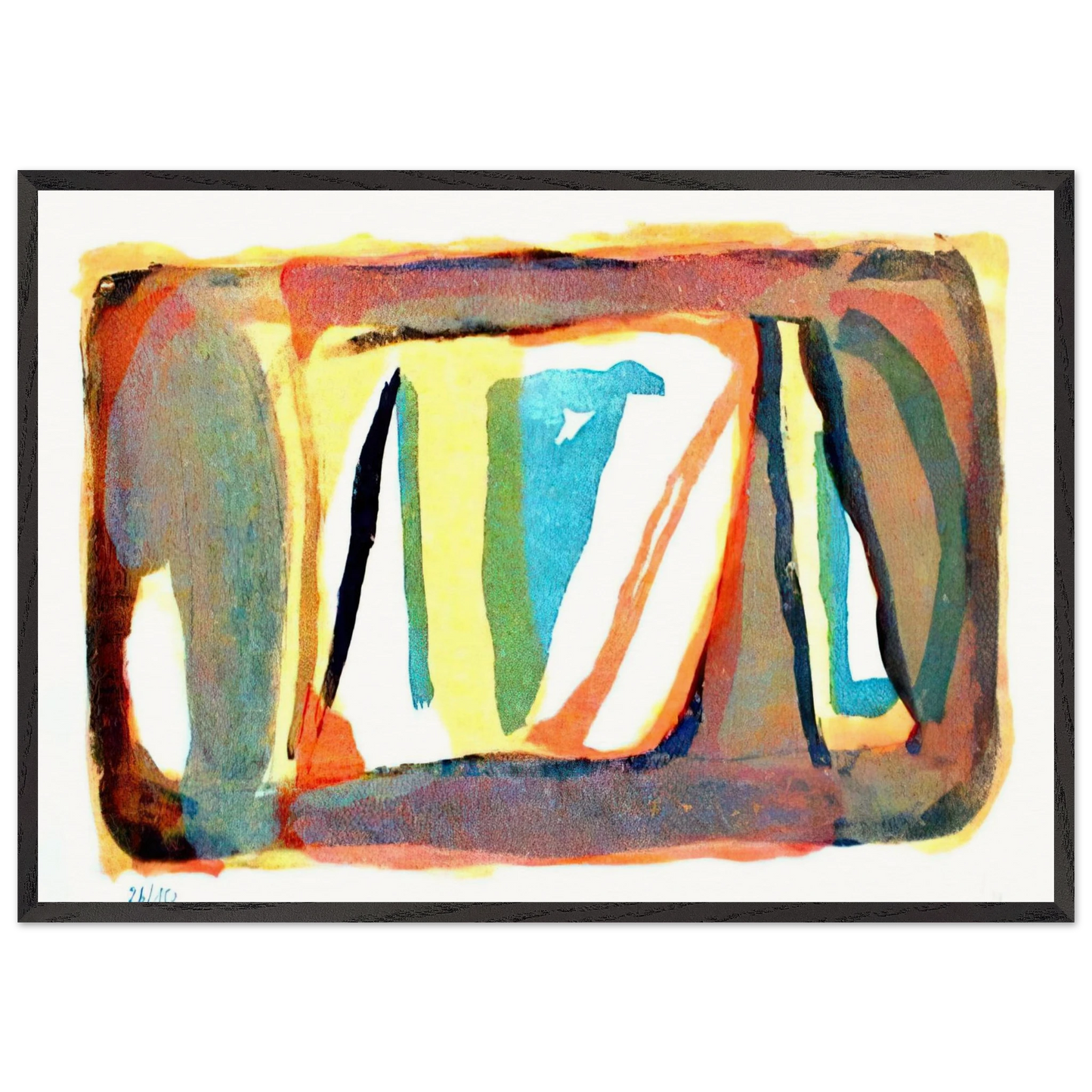 Etendue - 1974 - Bram van Velde 70x100 cm / 28x40 inches Framed Art Print – Black Wooden Frame