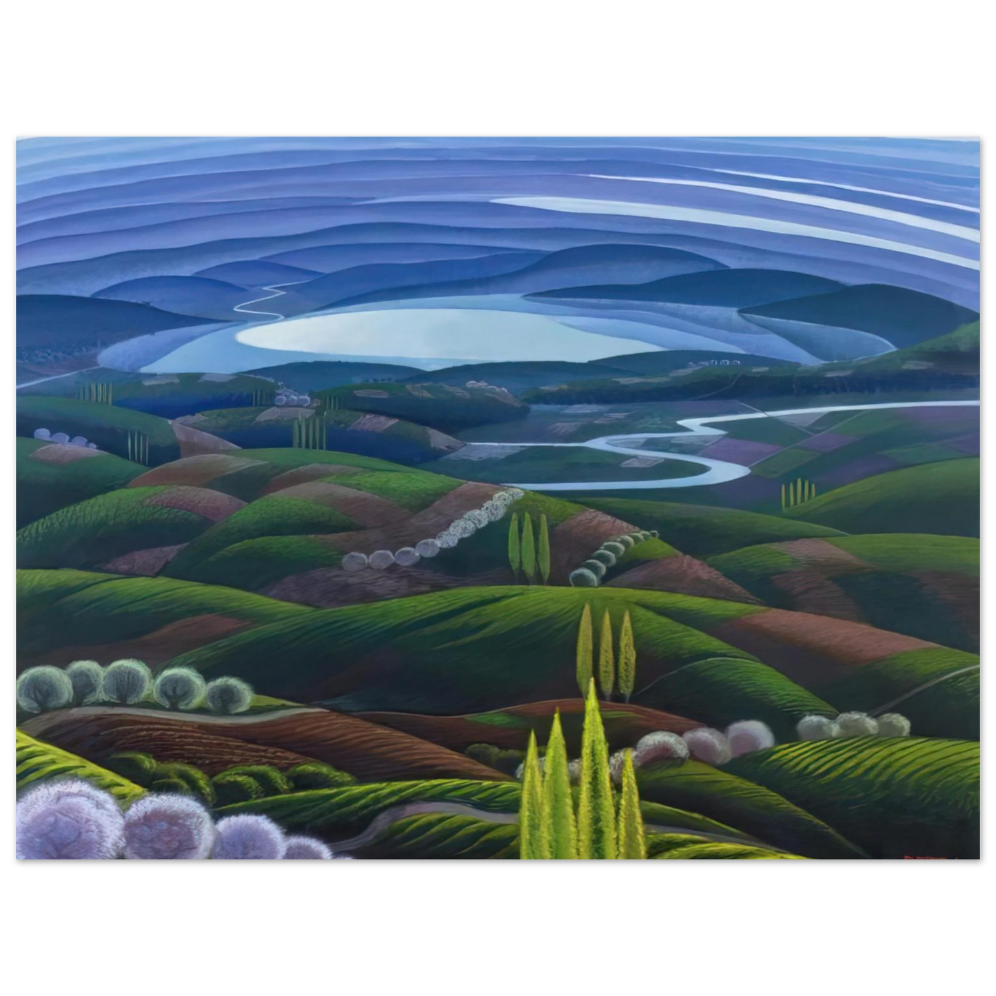 Gerardo Dottori - Umbria primavera - 1945 Fine Art Poster - Default Title