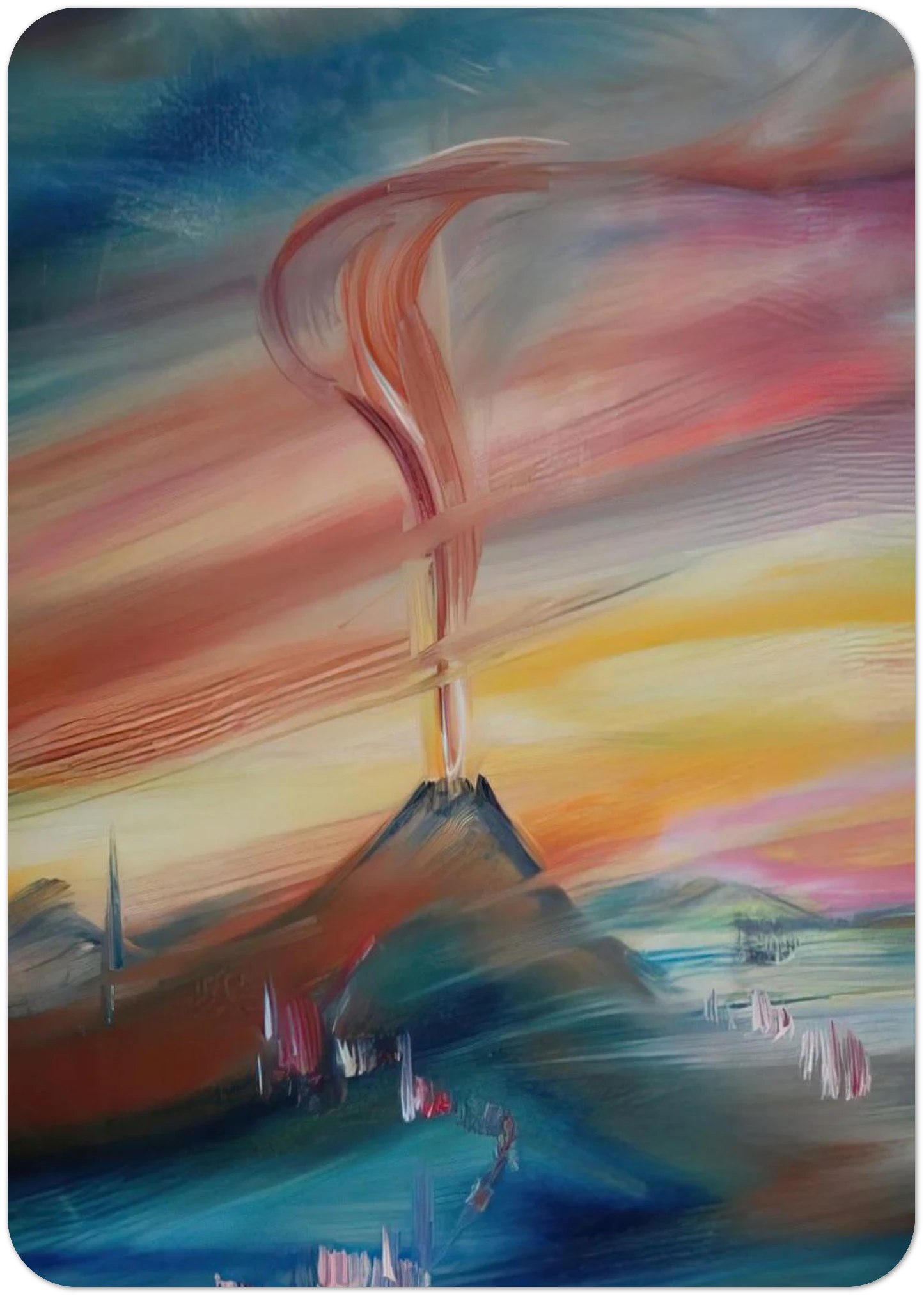 After Eruption of the Hessian Skittles By Konrad Zuse Pack of 10 Post Cards | Konrad Zuse Post Cards | A6 (10.5 x 14.8 cm) - 4.1 x 5.8 inches