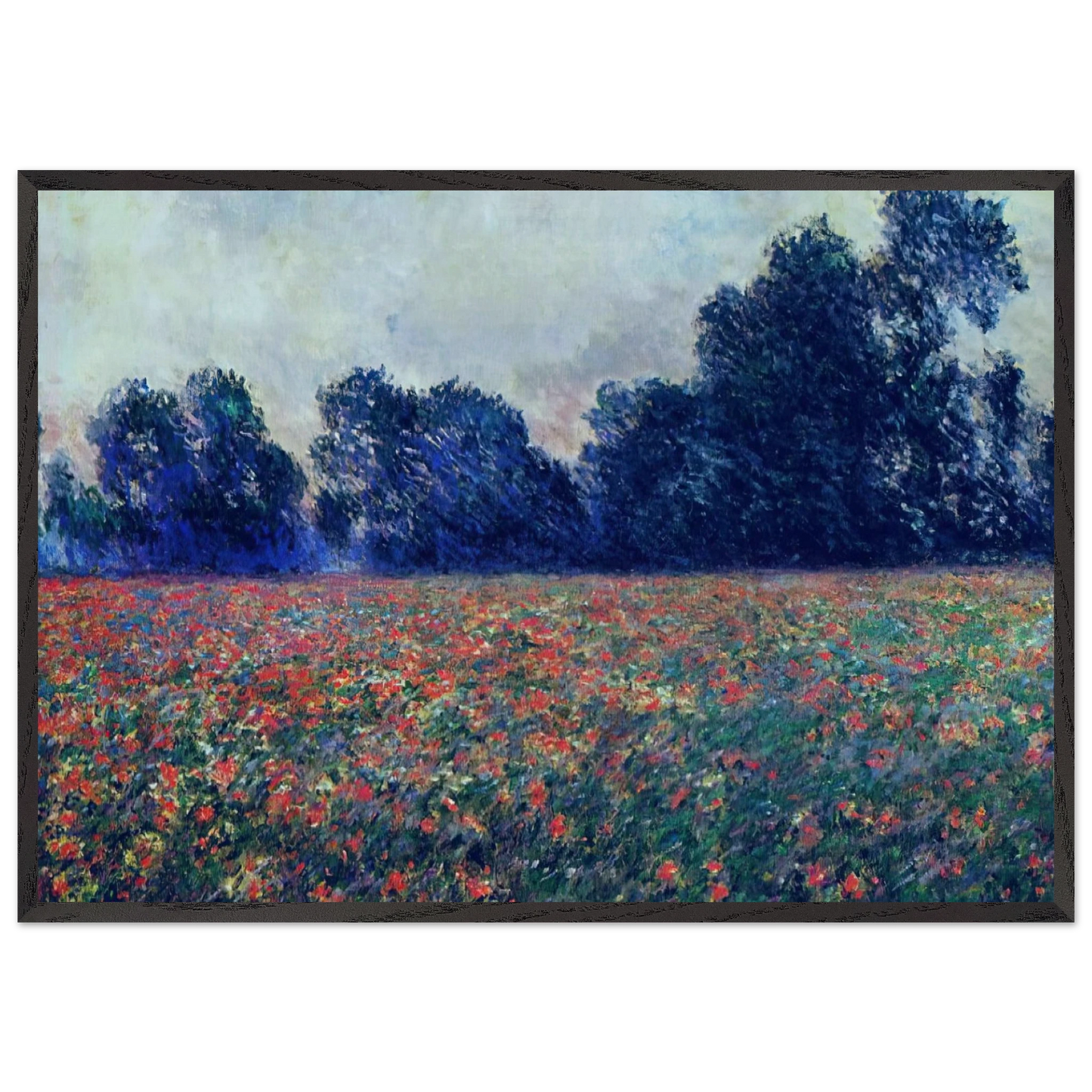Poppies at Giverny - claude monet Framed Art Print – Black Wooden Frame - Default Title - -Framed Art Print