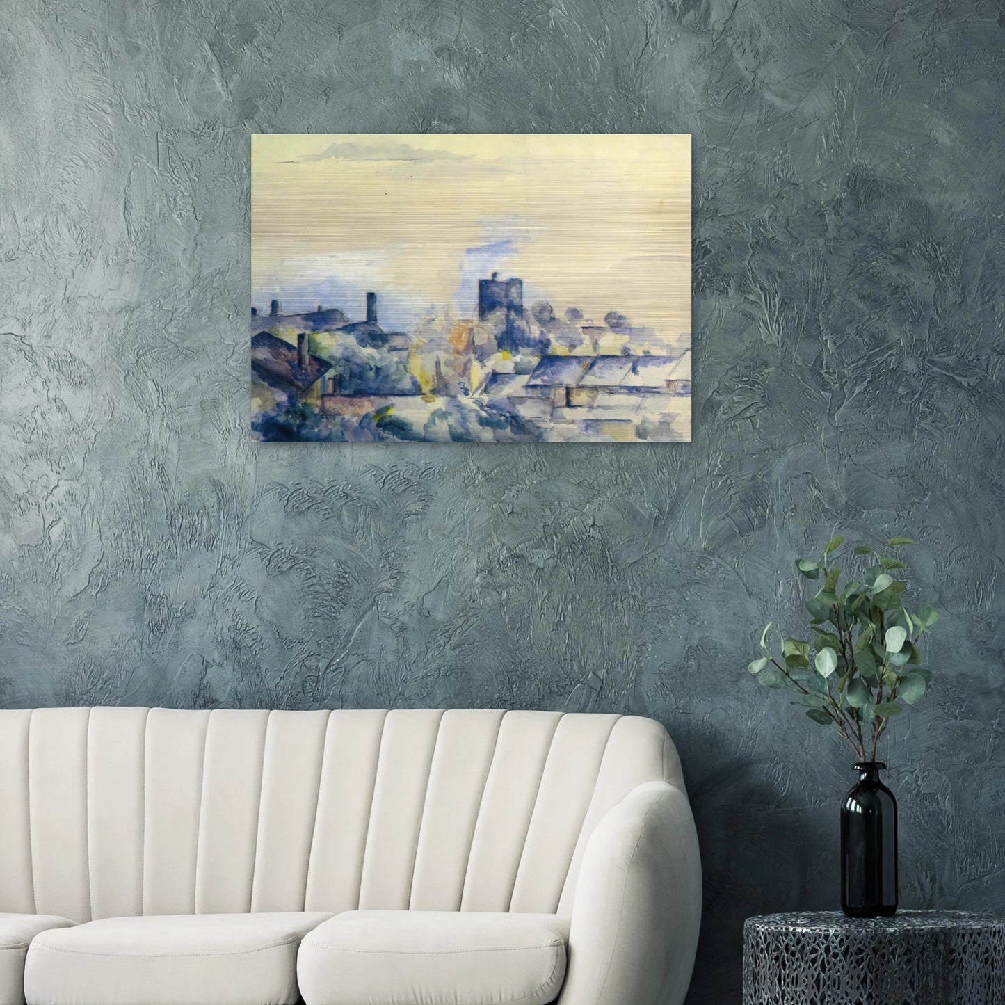 Roofs in L'Estaque - Paul Cézanne Brushed Aluminum Print - 70x100 cm / 28x40 inches | Paul Cézanne Aluminum Print | Paul Cézanne Prints