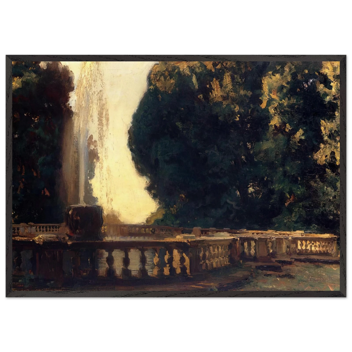 Villa Torlonia Fountain - John Singer Sargent 70x100 cm / 28x40 inches Framed Art Print – Black Wooden Frame