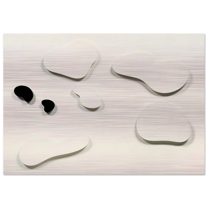 Constellation with 5 White Forms and 2 Black - Jean Arp Brushed Aluminum Print - 70x100 cm / 28x40 inches | Jean Arp Aluminum Print | Jean Arp Prints