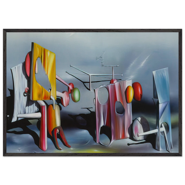 Reply to Red - Yves Tanguy 70x100 cm / 28x40 inches Framed Art Print – Black Wooden Frame
