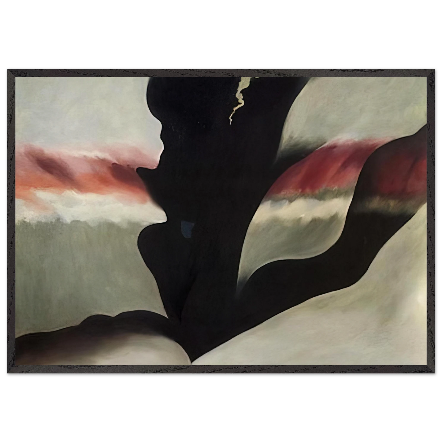 Black Place Green - Georgia OKeeffe 70x100 cm / 28x40 inches Framed Art Print – Black Wooden Frame