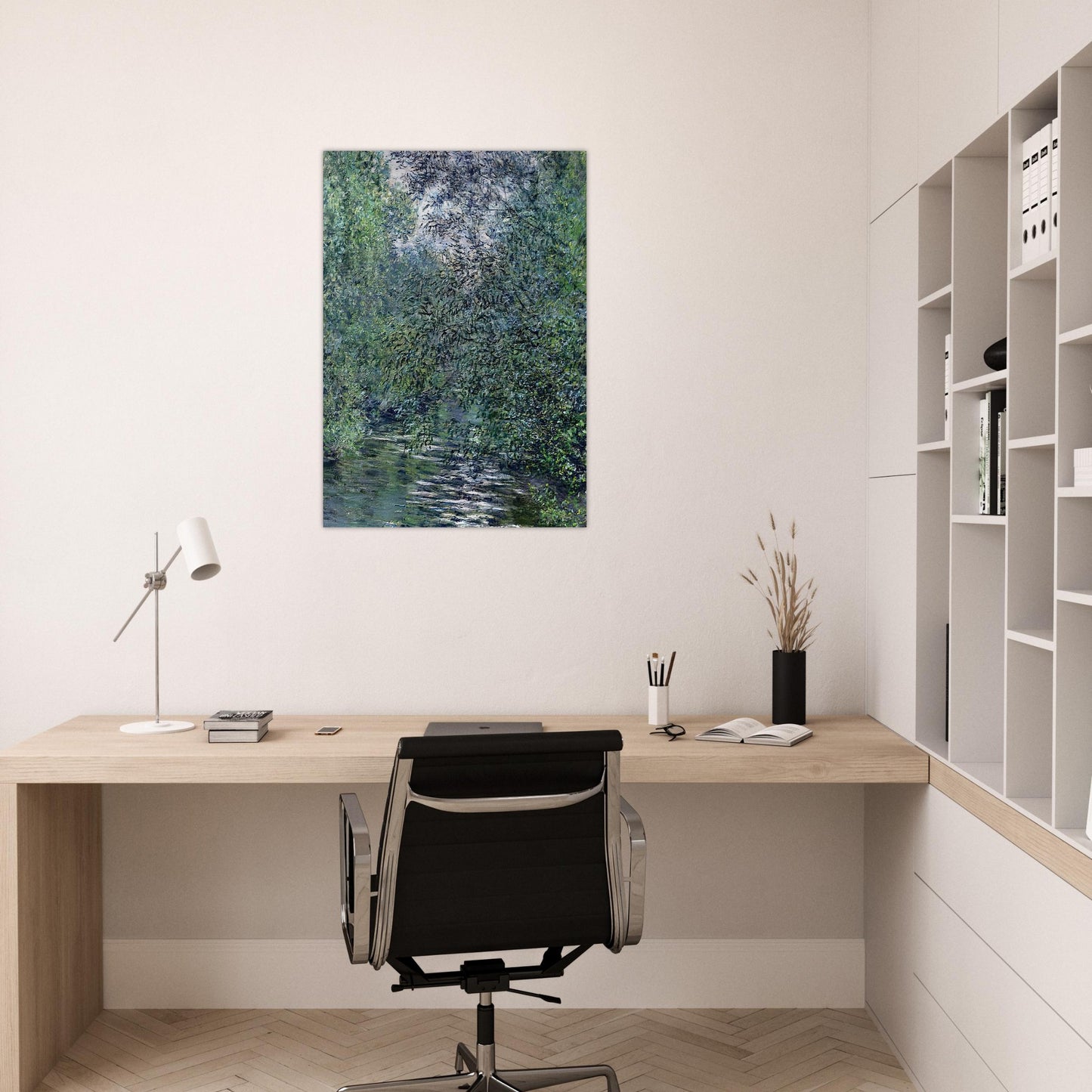 The Willows on the River - claude monet Brushed Aluminum Print - 70x100 cm / 28x40 inches | claude monet Aluminum Print | claude monet Prints