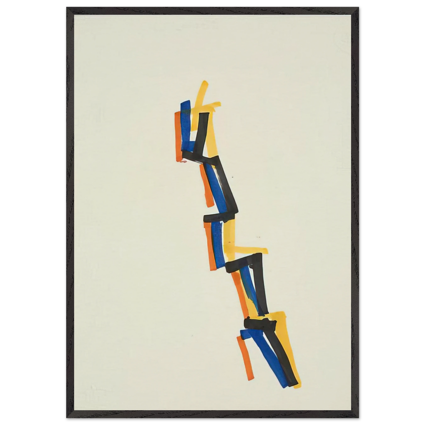 Striped Picture - 1965 - Charlotte Posenenske 70x100 cm / 28x40 inches Framed Art Print – Black Wooden Frame