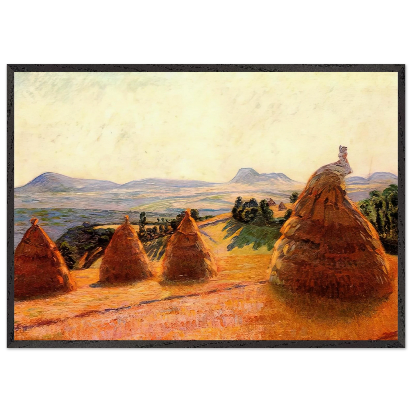 Plateau Bromont at Pontgibaud Puy de Dome - Armand Guillaumin Framed Art Print – Black Wooden Frame - Default Title - -Framed Art Print