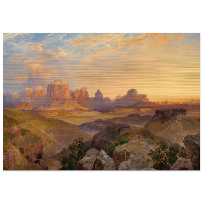 Virgin River Utah - Thomas Moran Brushed Aluminum Print - 70x100 cm / 28x40 inches | Thomas Moran Aluminum Print | Thomas Moran Prints