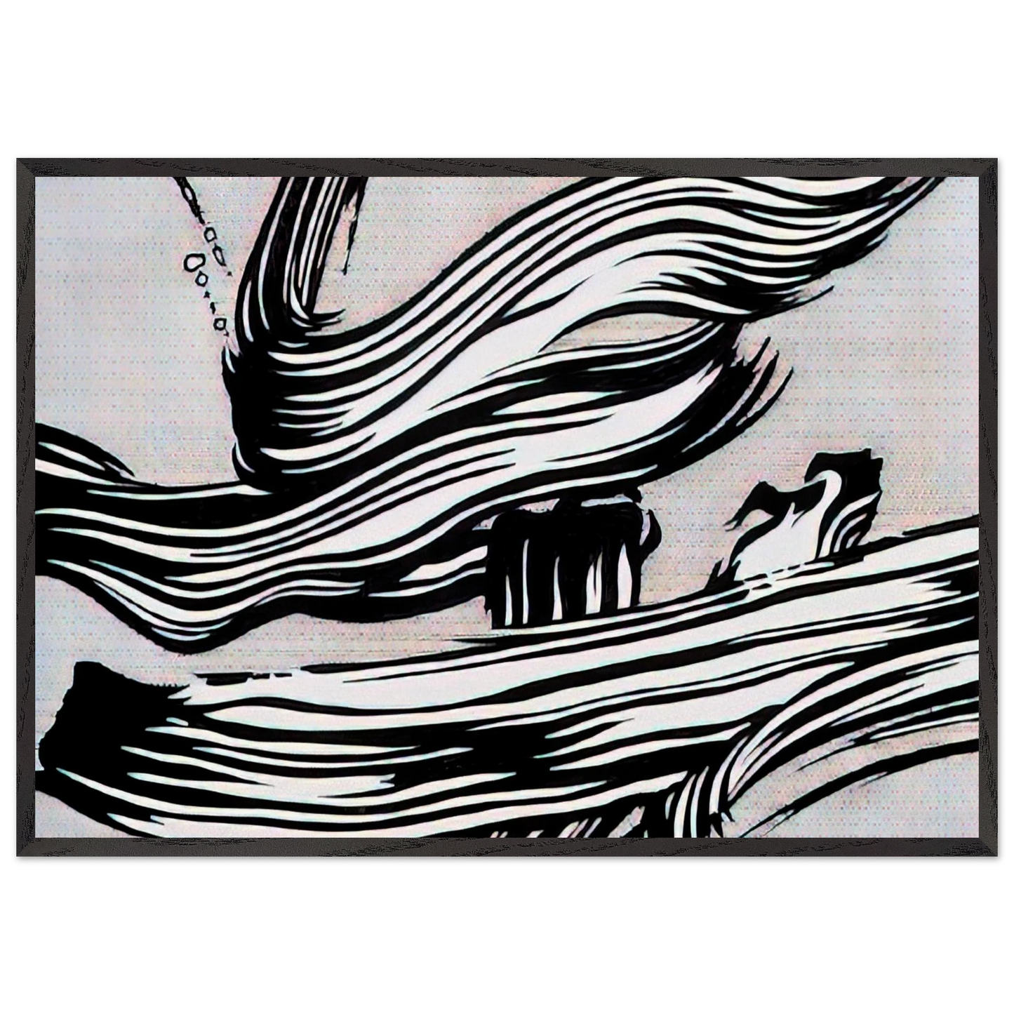 BRUSHSTROKES 1968 - Roy Lichtenstein 70x100 cm / 28x40 inches Framed Art Print – Black Wooden Frame