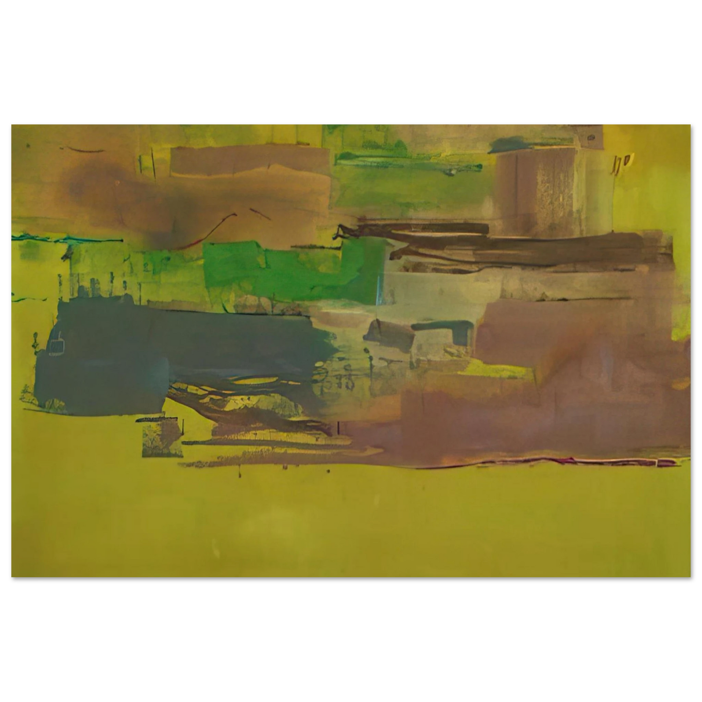 Helen Frankenthaler - August Deep - 1978 Wall art - 40x40 cm / 16x16 inches - Premium Wooden Framed Poster With Fine Art Paper - Wood frame