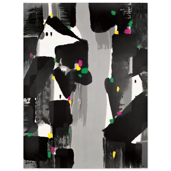 Wu Guanzhong - Houses of the South - 2007 75x100 cm / 30x40inches Fine Art Poster