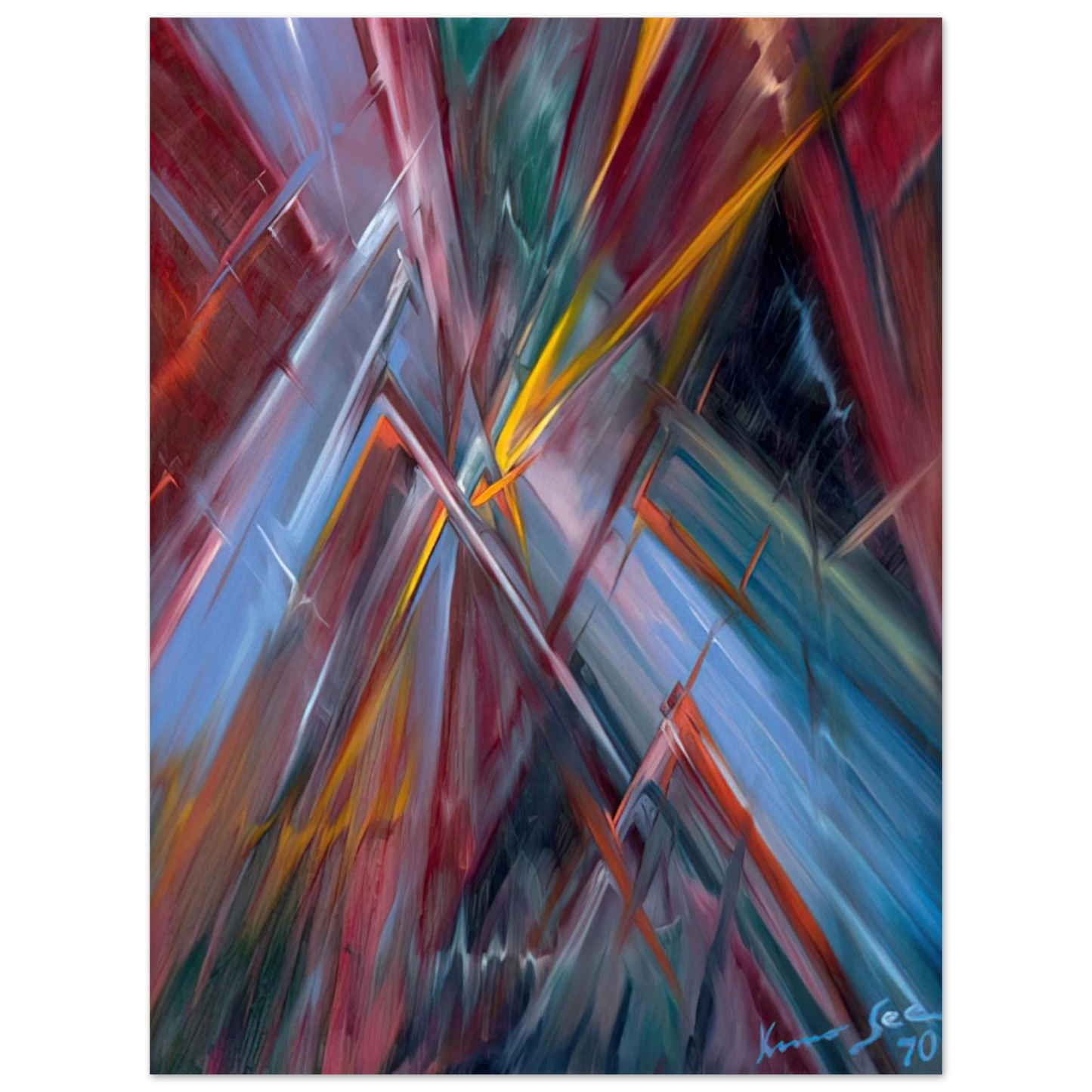 Konrad Zuse - Colorful Flashes Fine Art Poster - Default Title