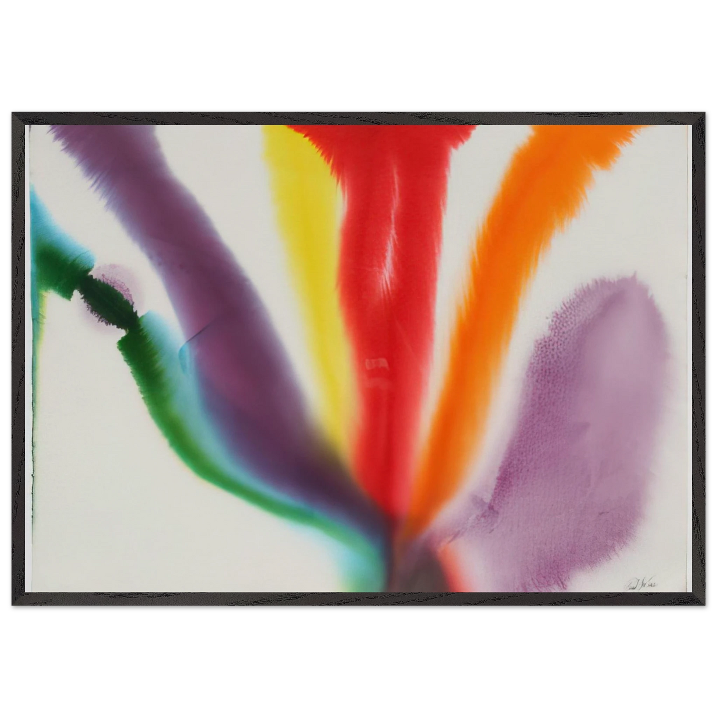 Phenomena Compass Bearing - 1979 - Paul Jenkins 70x100 cm / 28x40 inches Framed Art Print – Black Wooden Frame