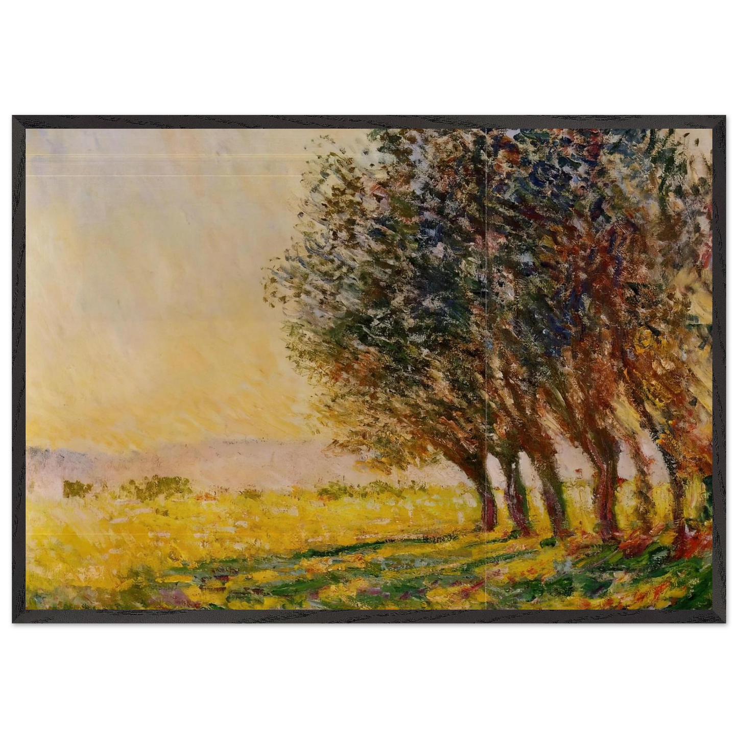 Willows at Sunset - claude monet Framed Art Print – Black Wooden Frame - Default Title - -Framed Art Print