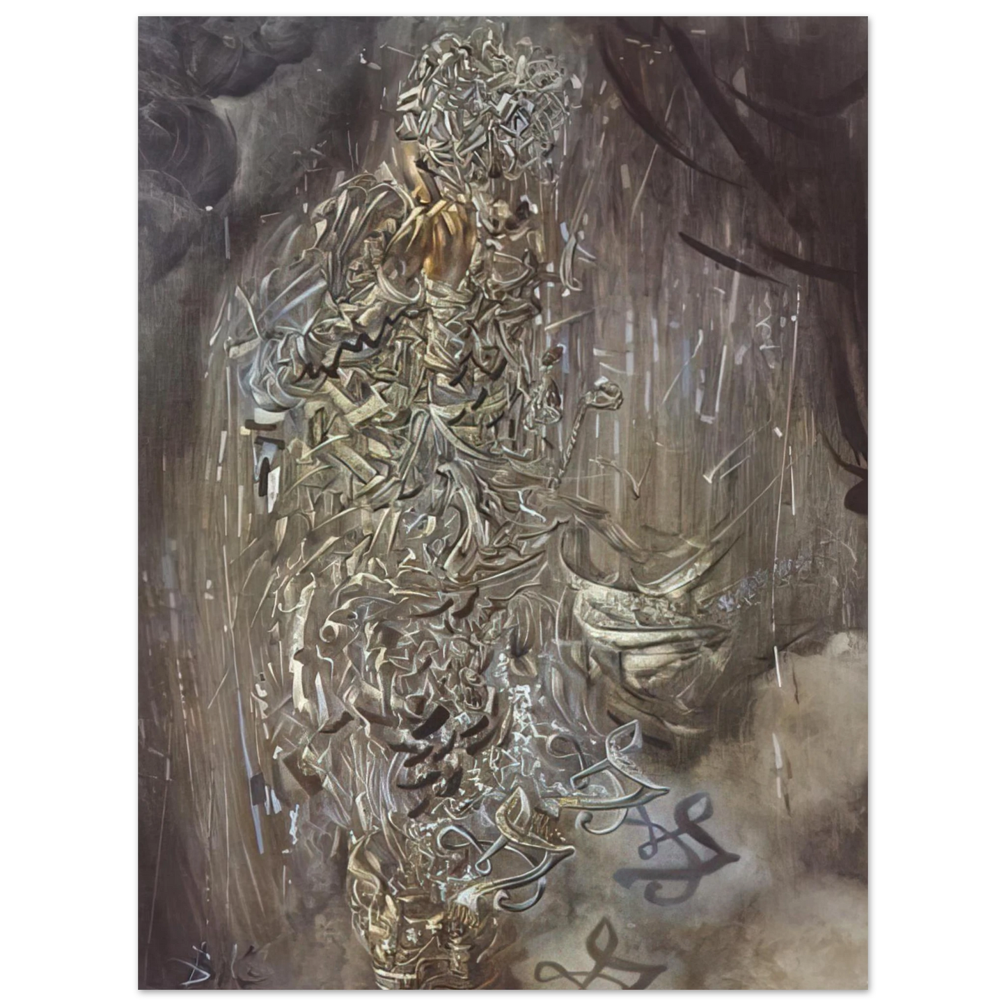 Salvador Dali - SAINT SURROUNDED BY THREE PI MESONS Fine Art Poster - Default Title