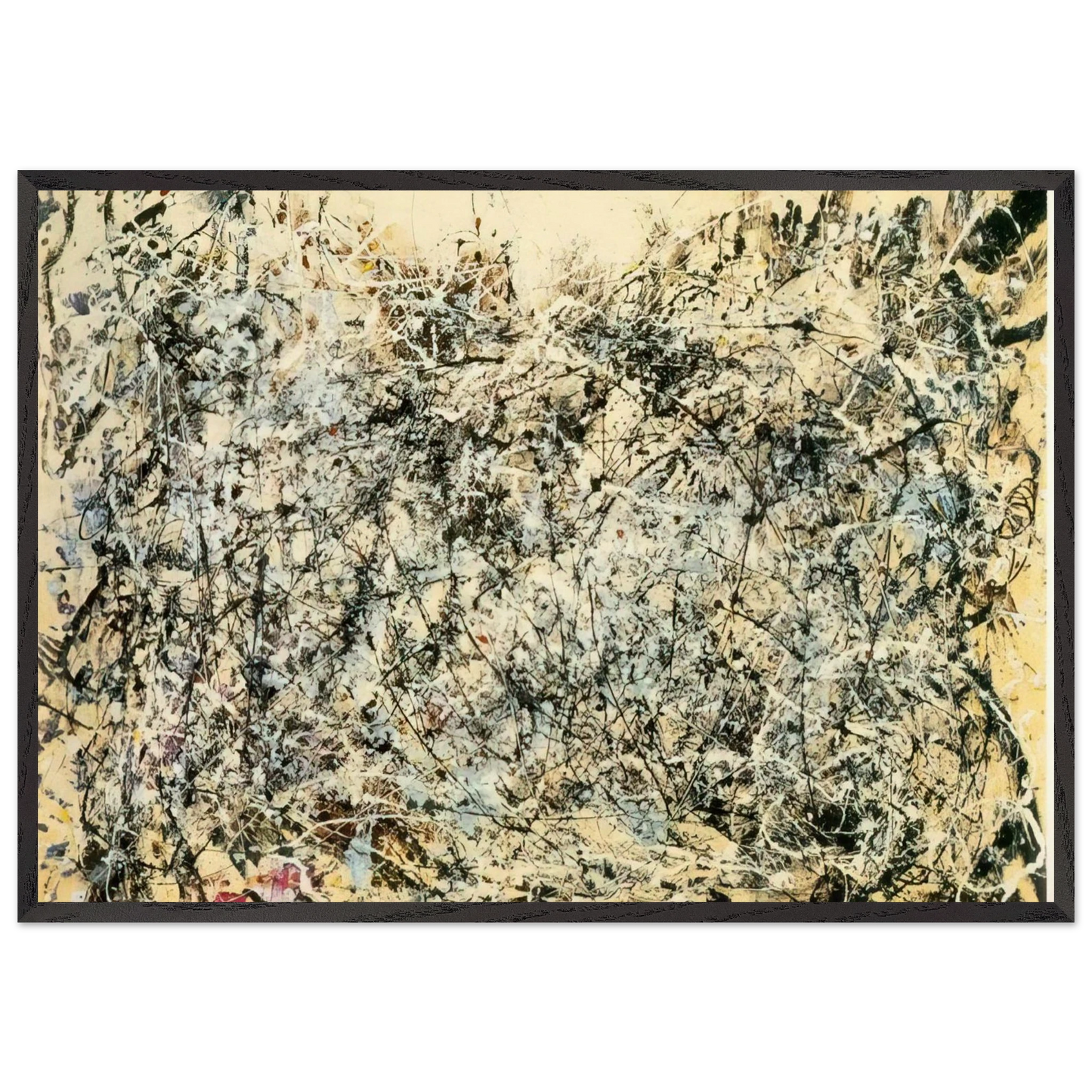 NO 1 1948 - Jackson Pollock 70x100 cm / 28x40 inches Framed Art Print – Black Wooden Frame