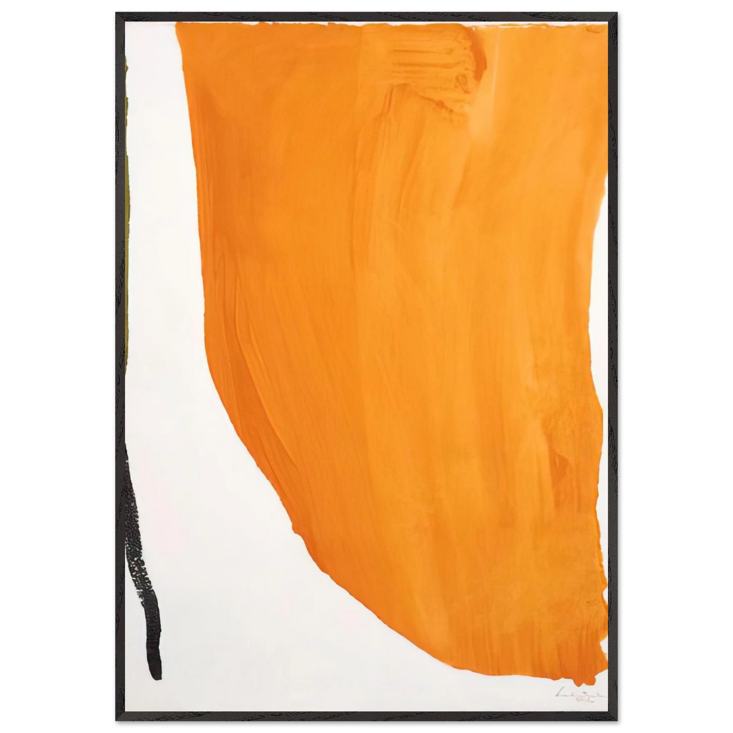 Helen Frankenthaler - Orange Downpour - 1970 Wall art - 15x20 cm / 6x8 inches - Premium Wooden Framed Poster With Fine Art Paper - White frame