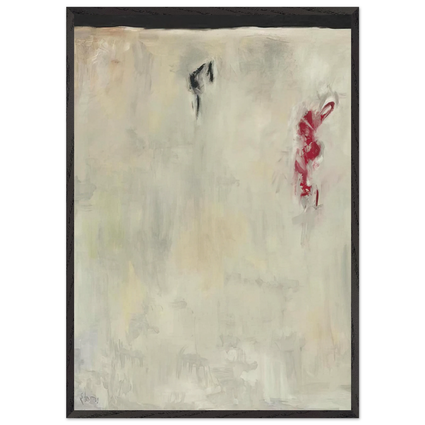 October Field - 1960 - Theodoros Stamos 70x100 cm / 28x40 inches Framed Art Print – Black Wooden Frame