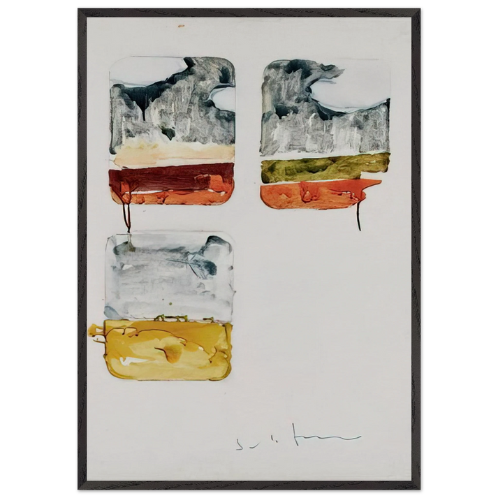 Untitled - 1979 N4 - Mario Schifano 70x100 cm / 28x40 inches Framed Art Print – Black Wooden Frame