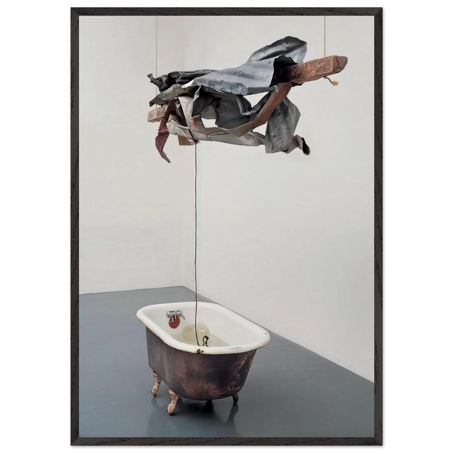 SOR AQUA VENETIAN 1973 - Robert Rauschenberg 70x100 cm / 28x40 inches Framed Art Print – Black Wooden Frame