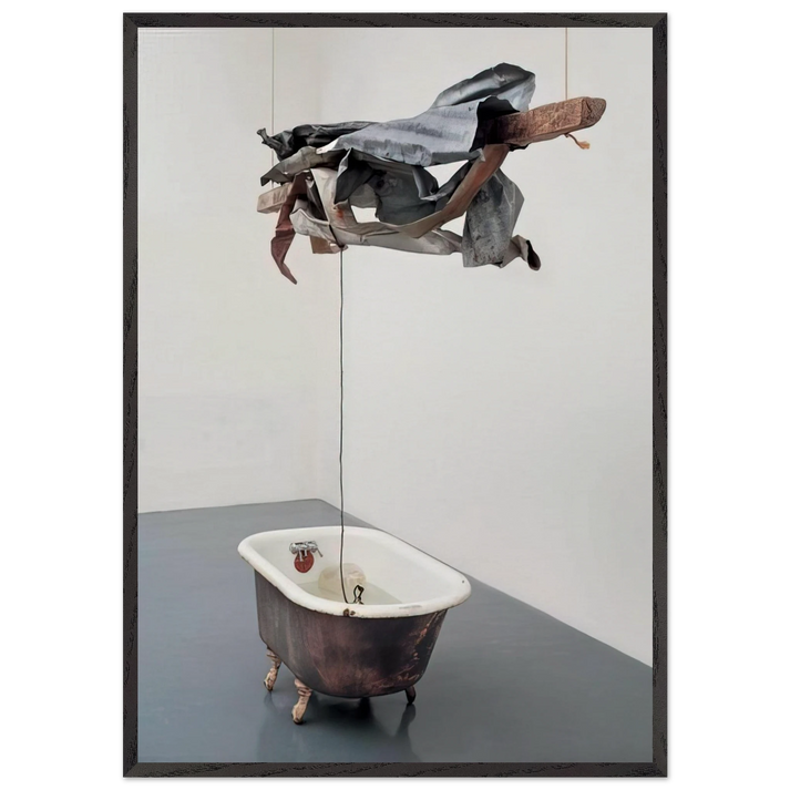 SOR AQUA VENETIAN 1973 - Robert Rauschenberg 70x100 cm / 28x40 inches Framed Art Print – Black Wooden Frame