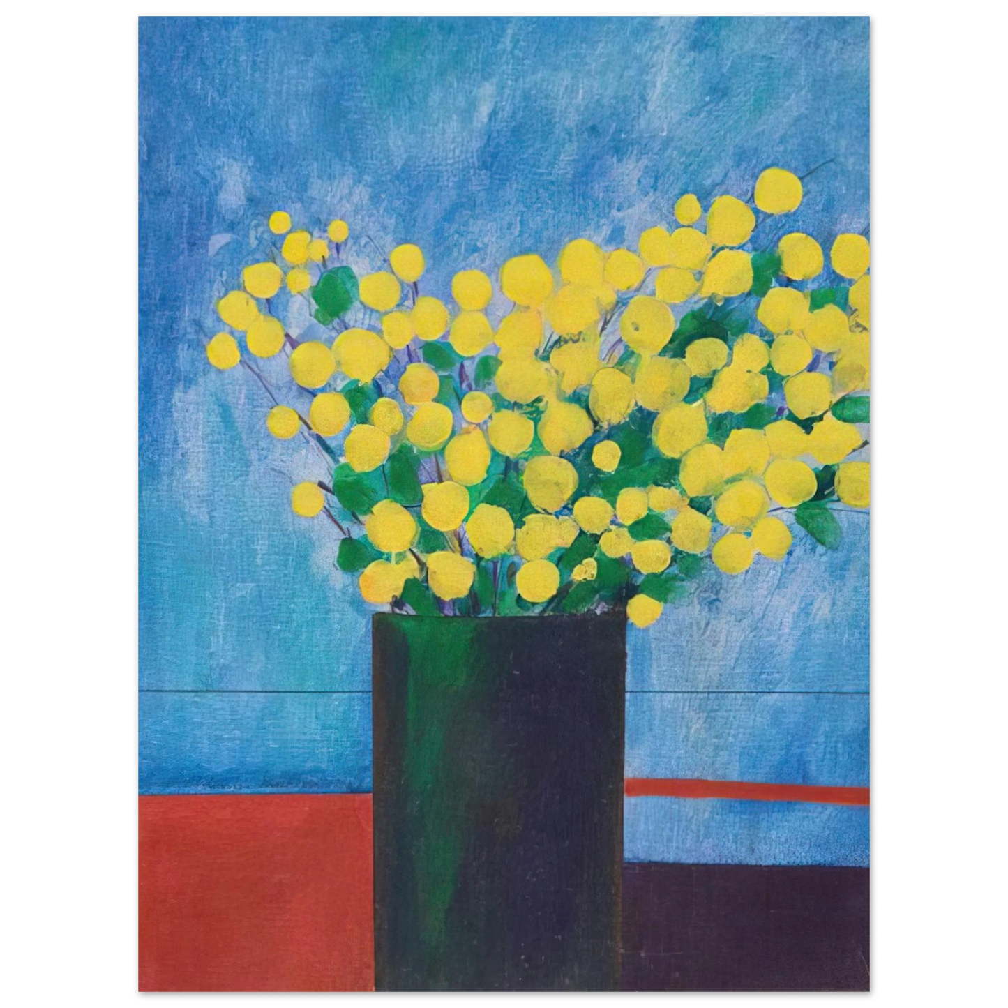 Aldemir Martins - Vase With Flowers - 1968 Fine Art Poster - Default Title