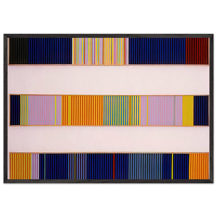 Triple Jump - 1962 - Gene Davis 70x100 cm / 28x40 inches Framed Art Print – Black Wooden Frame