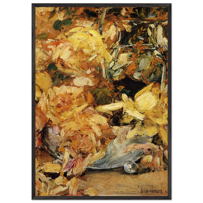 Roses N1 - Childe Hassam 70x100 cm / 28x40 inches Framed Art Print – Black Wooden Frame