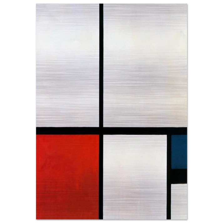 Composition N. 1 with Red and Blue - Piet Mondrian Brushed Aluminum Print - 70x100 cm / 28x40 inches | Piet Mondrian Aluminum Print | Piet Mondrian Prints