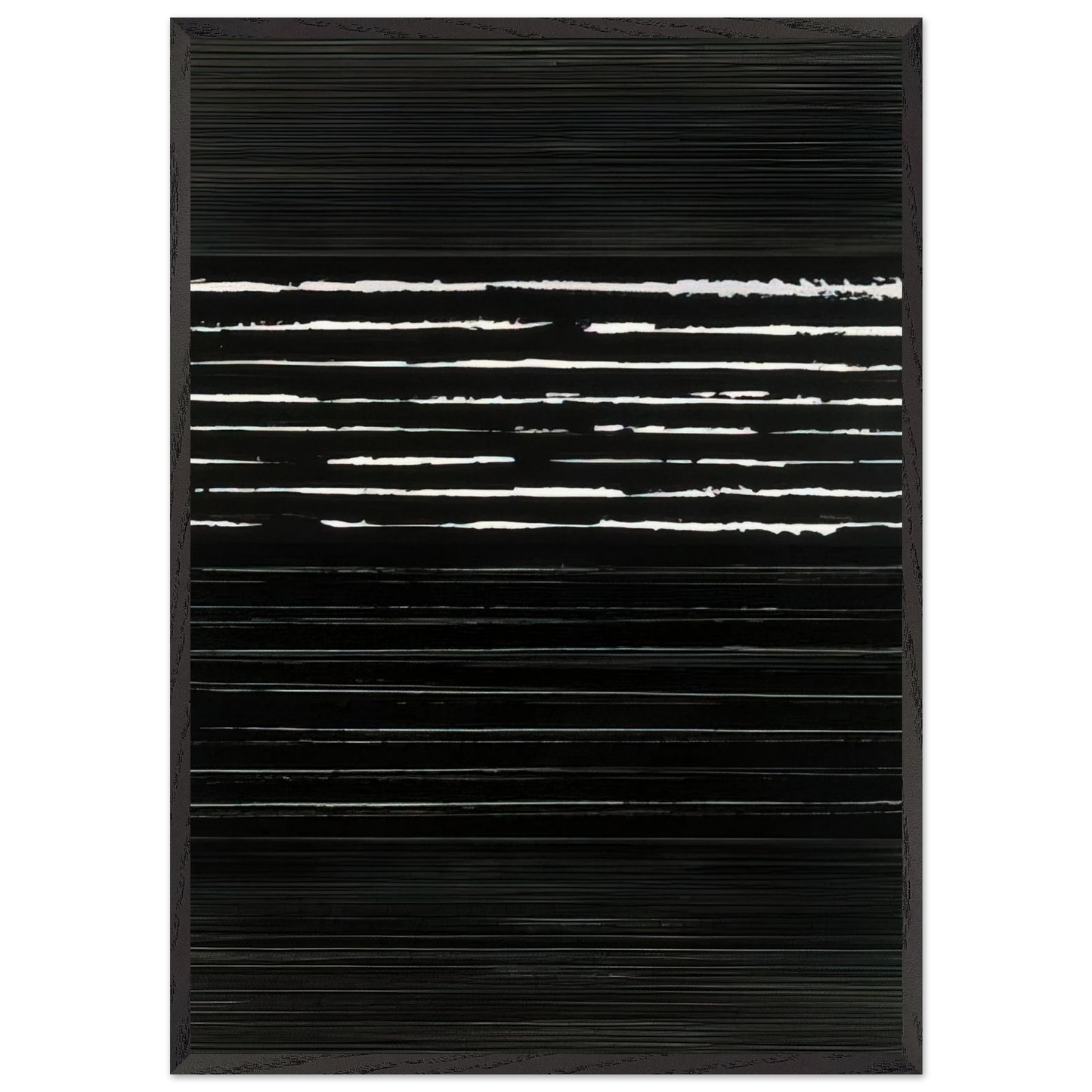 Peinture 324 x 181 cm 14 mars 1999 Polyptyque - 1999 - Pierre Soulages Framed Art Print – Black Wooden Frame - Default Title - -Framed Art Print