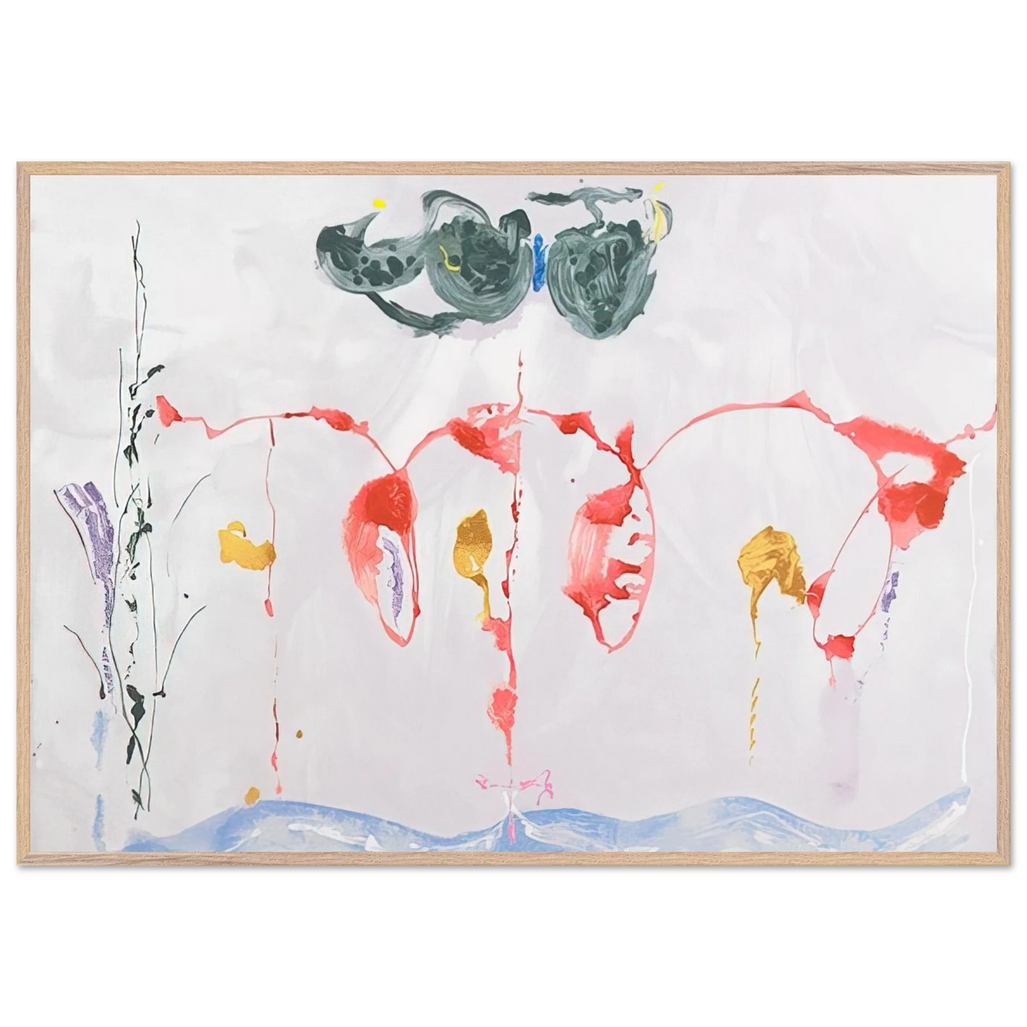 Helen Frankenthaler - Aerie - 2009 Wall art - 45x60 cm / 18x24 inches - Premium Wooden Framed Poster With Fine Art Paper - Wood frame