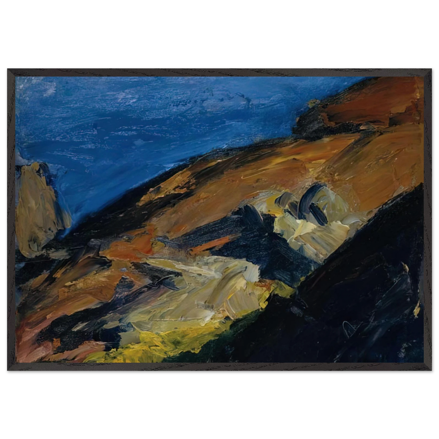 Rocks and Shore - Edward Hopper Framed Art Print – Black Wooden Frame - Default Title - -Framed Art Print