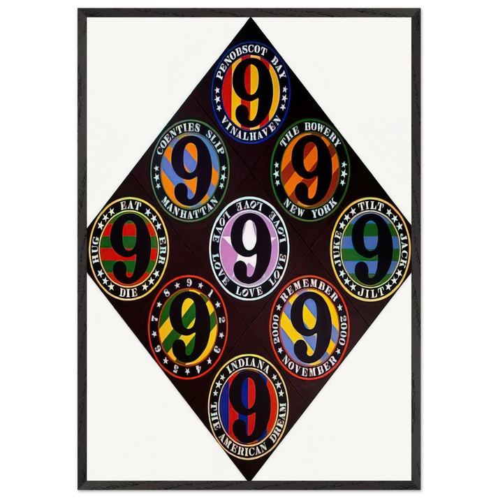 The Ninth American Dream - Robert Indiana 70x100 cm / 28x40 inches Framed Art Print – Black Wooden Frame