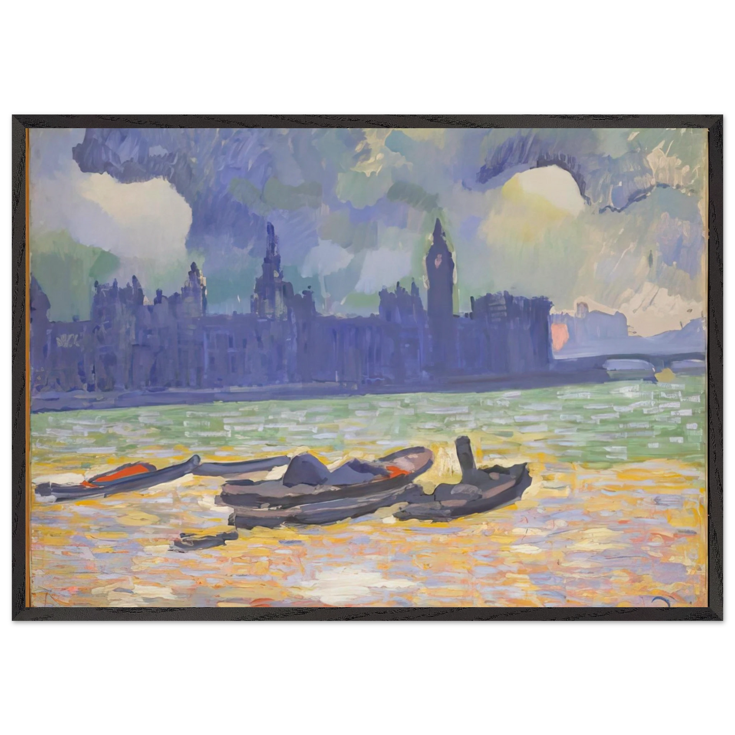 THE PALACE OF WESTMINSTER 1907 0 - Andre Derain Framed Art Print – Black Wooden Frame - Default Title - -Framed Art Print