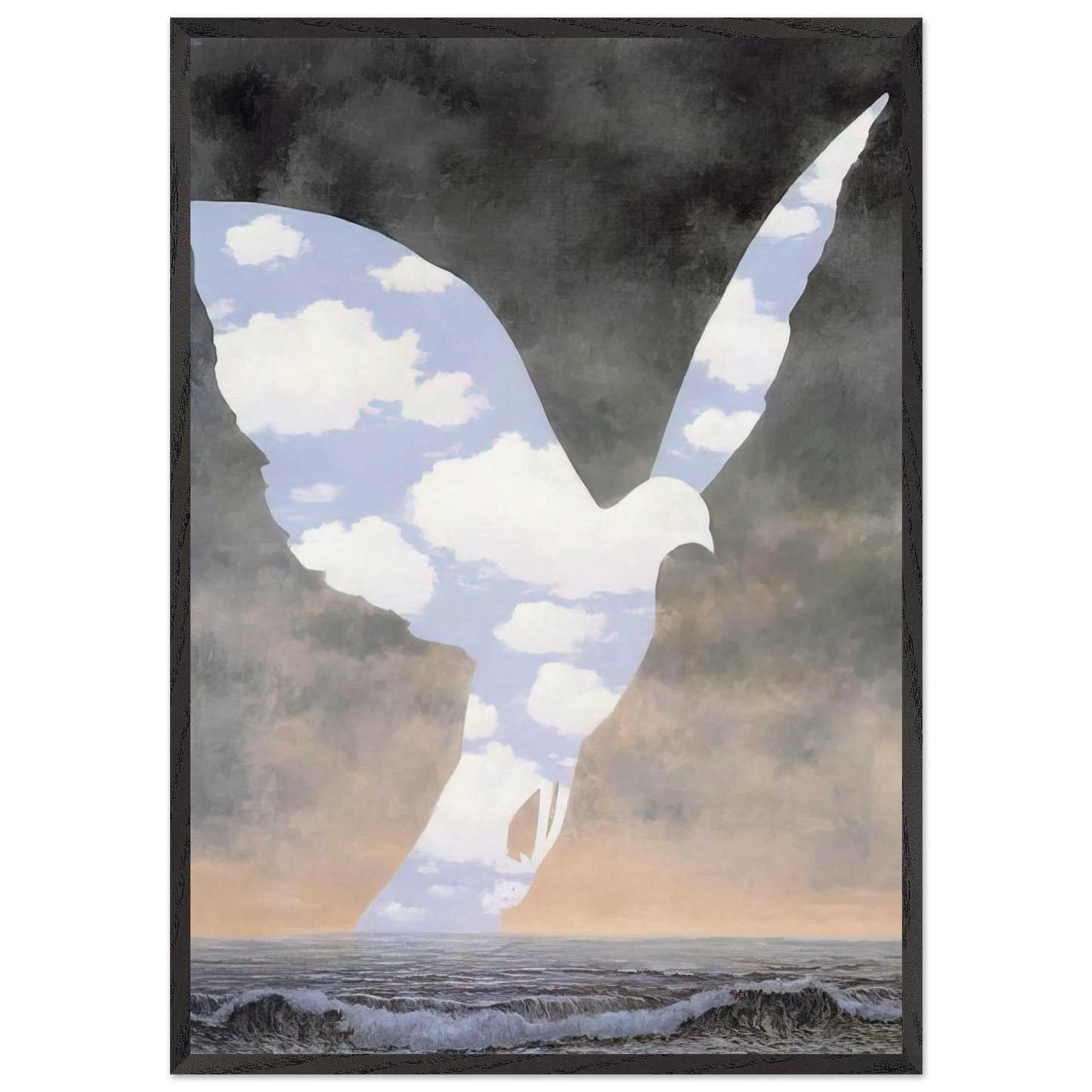 THE BIG FAMILY 1963 - Rene Magritte 70x100 cm / 28x40 inches Framed Art Print – Black Wooden Frame