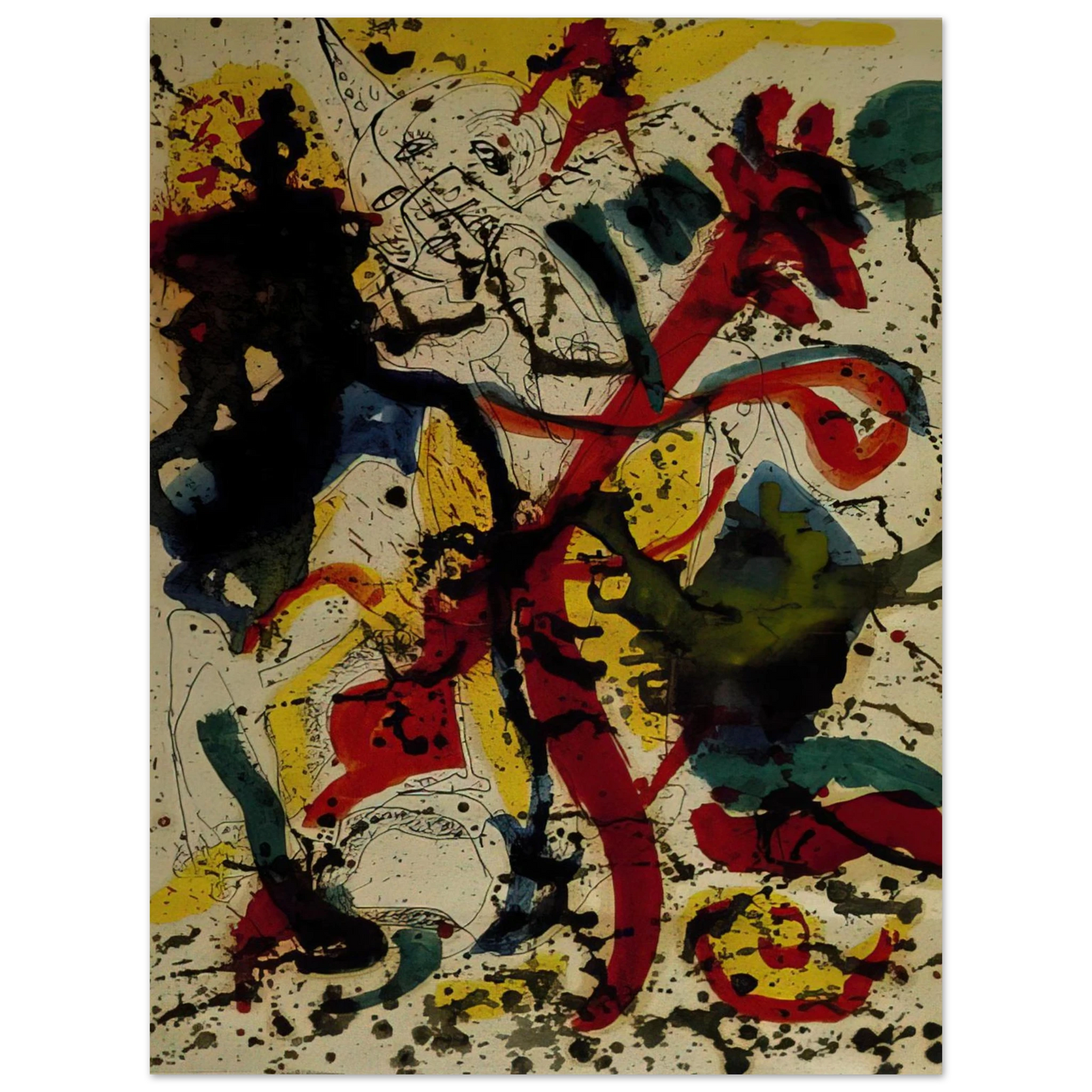 Jackson Pollock - UNTITLED 1944 Fine Art Poster - Default Title