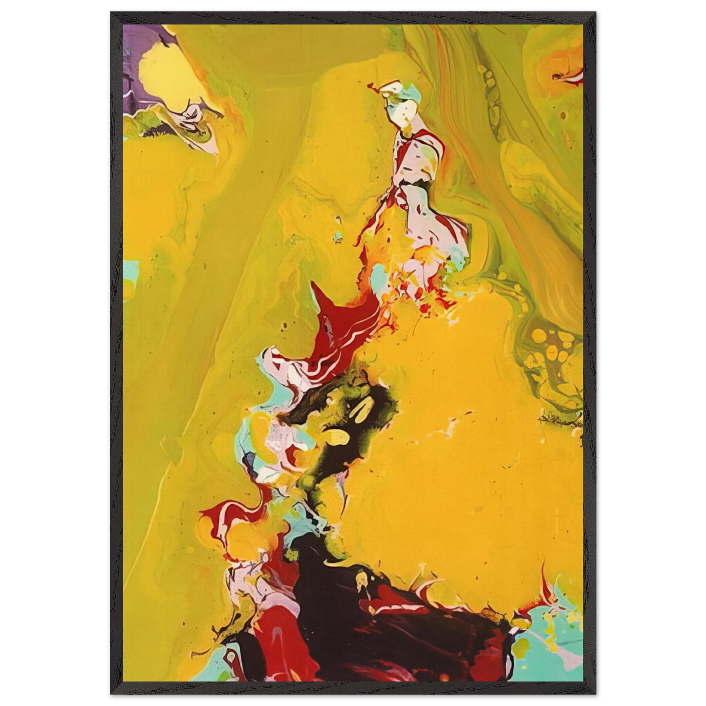 Untitled SFP86-165 - Sam Francis Framed Art Print – Black Wooden Frame - Default Title - -Framed Art Print