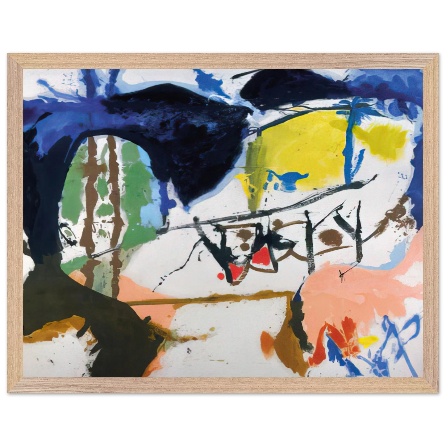 Helen Frankenthaler - Acres - 1959 Wall art - 45x60 cm / 18x24 inches - Premium Wooden Framed Poster With Fine Art Paper - Black frame