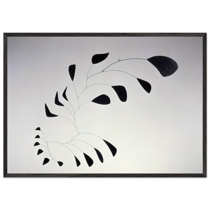 VERTICAL FOLIAGE 1941 - Alexander Calder 70x100 cm / 28x40 inches Framed Art Print – Black Wooden Frame