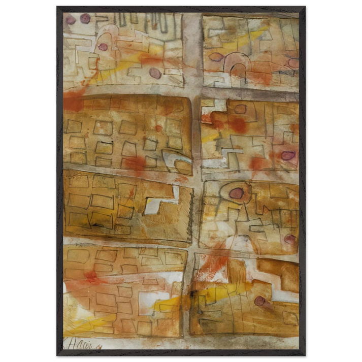 UNTITLED 1978 3 N1 - Keith Haring 70x100 cm / 28x40 inches Framed Art Print – Black Wooden Frame