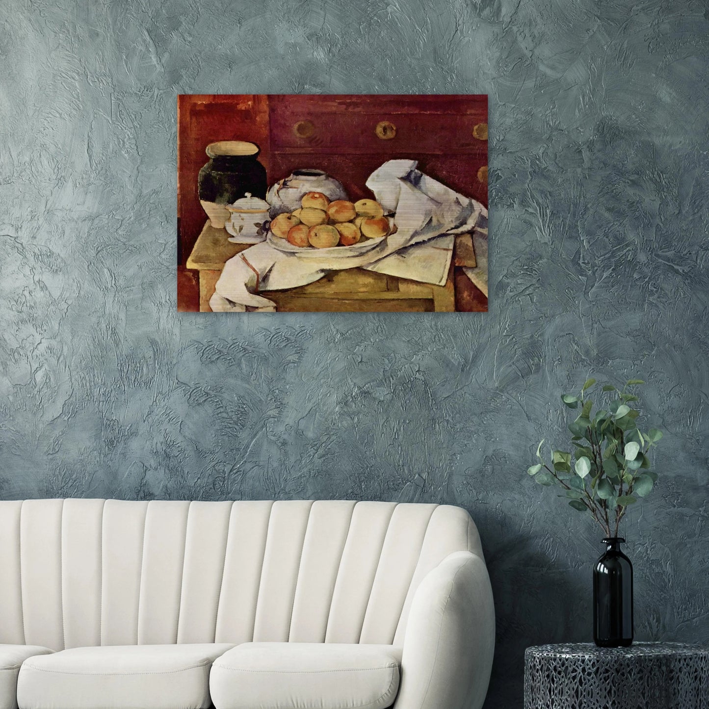 Still Life with a Chest of Drawers - Paul Cézanne Brushed Aluminum Print - 70x100 cm / 28x40 inches | Paul Cézanne Aluminum Print | Paul Cézanne Prints