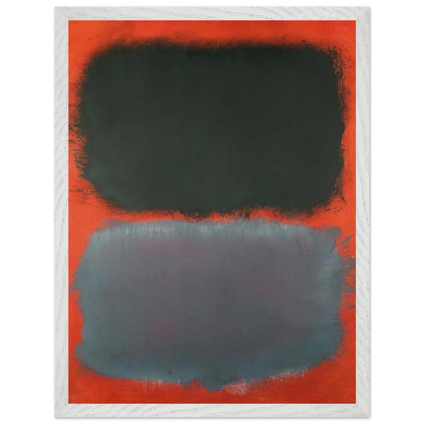 Mark Rothko - Untitled Gray, Gray on Red - 1968 Wall Art - 60x80 cm / 24x32 inches - Premium Wooden Framed Poster With Fine Art Paper - White frame