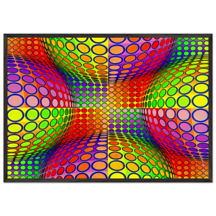 Vega-Lep - 1970 - Victor Vasarely 70x100 cm / 28x40 inches Framed Art Print – Black Wooden Frame