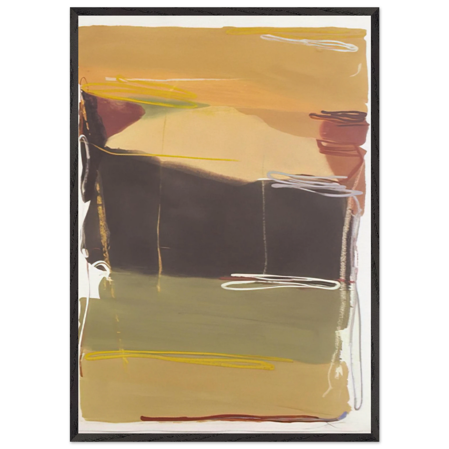 Untitled - 1993 N2 - Larry Zox 70x100 cm / 28x40 inches Framed Art Print – Black Wooden Frame