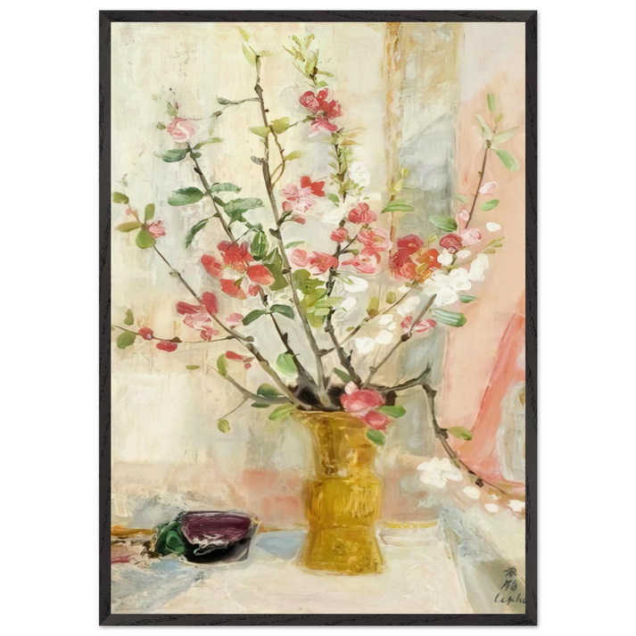 Les Pommeirs Du Japon - Post-Impressionism - Le Pho 70x100 cm / 28x40 inches Framed Art Print – Black Wooden Frame