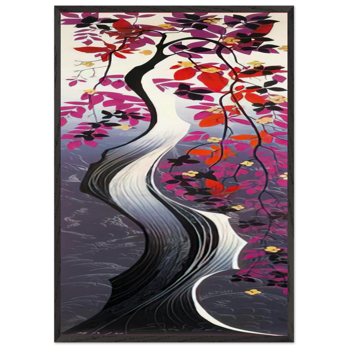 Twisted Tree - Eyvind Earle 70x100 cm / 28x40 inches Framed Art Print – Black Wooden Frame