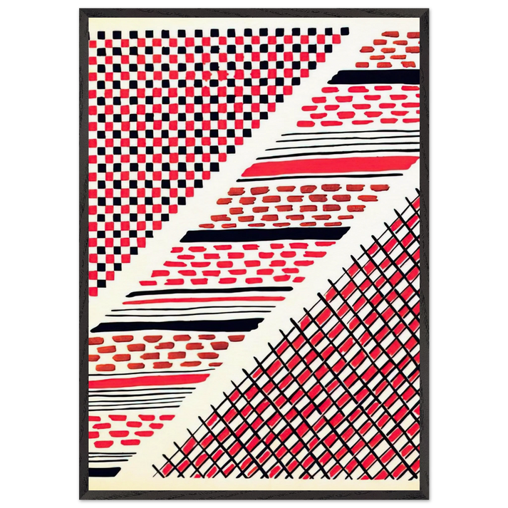 COMPOSITION 13 - Sonia Delaunay 70x100 cm / 28x40 inches Framed Art Print – Black Wooden Frame